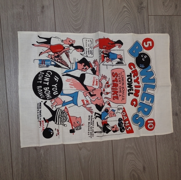 Vintage Bowling Cry Towel - Picture 4 of 6